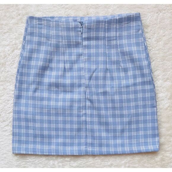 Plaid Print Slit Hem High Waist Mini Skirt, Size XS - Picture 14 of 16